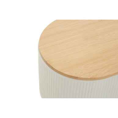 Geome Cream Bread Bin In Stoneware