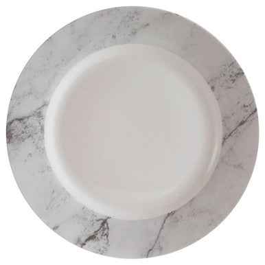Avie 16 Piece White And Grey Marble Effect Dinner Set