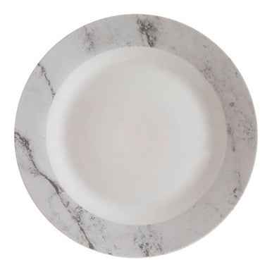 Avie 16 Piece White And Grey Marble Effect Dinner Set