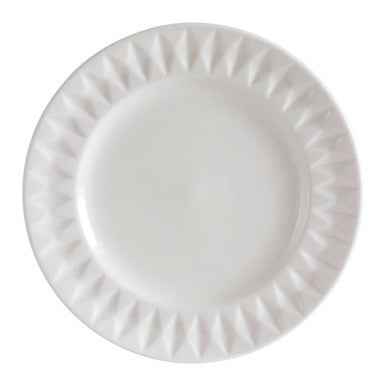 Avie 16 Piece White Embossed Dinner Set.