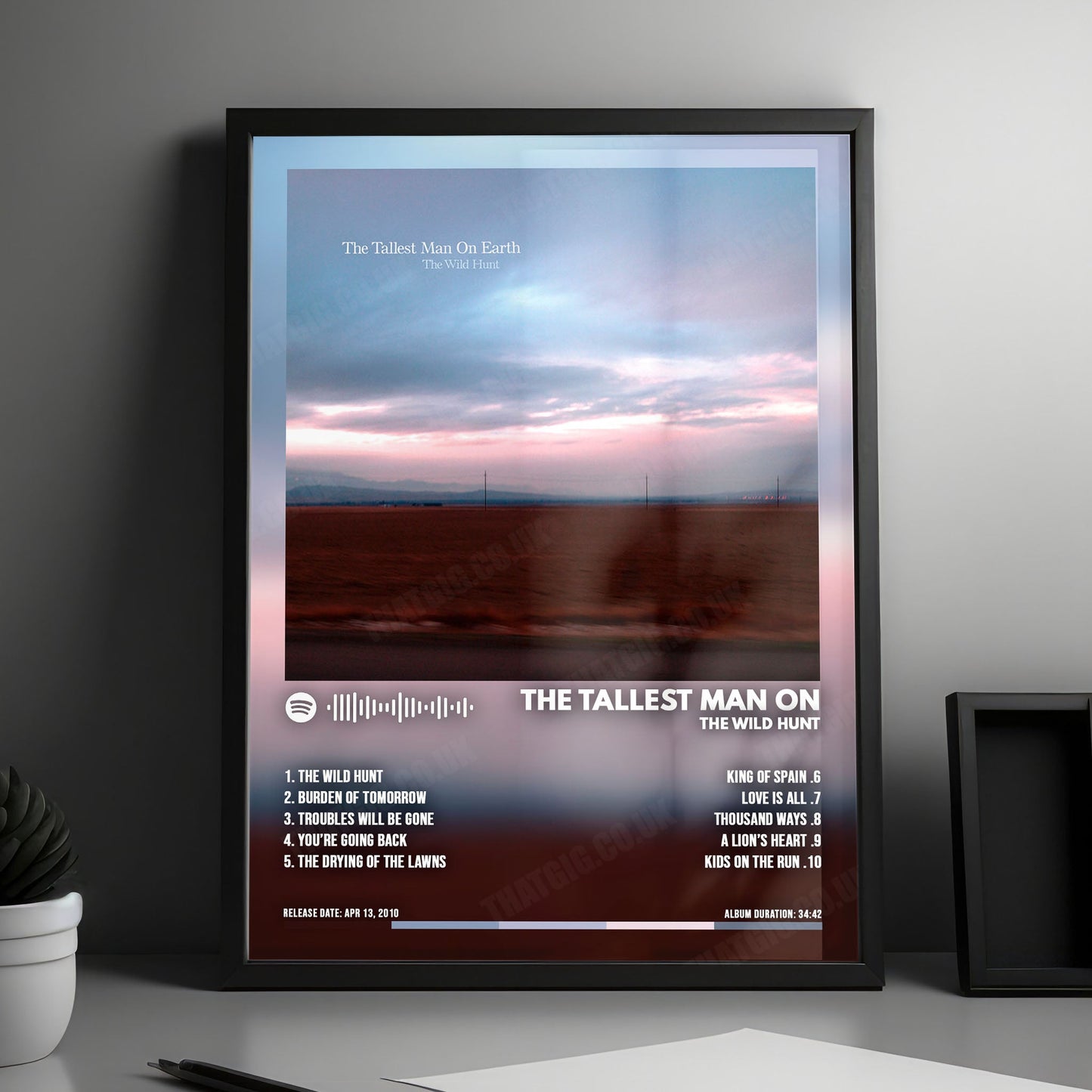 The Tallest Man on Earth "The Wild Hunt" Album Cover Poster - with Complete Tracklist