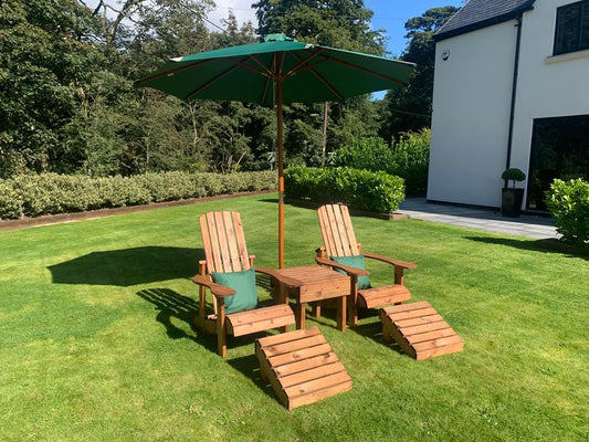 Charles Taylor Trading Aidendack Style Set With Green Cushion Brown