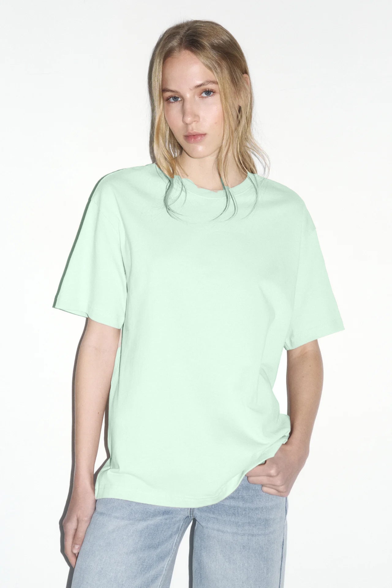 Arrival Cotton Crew-Neck Solid-Color Versatile T-Shirt
