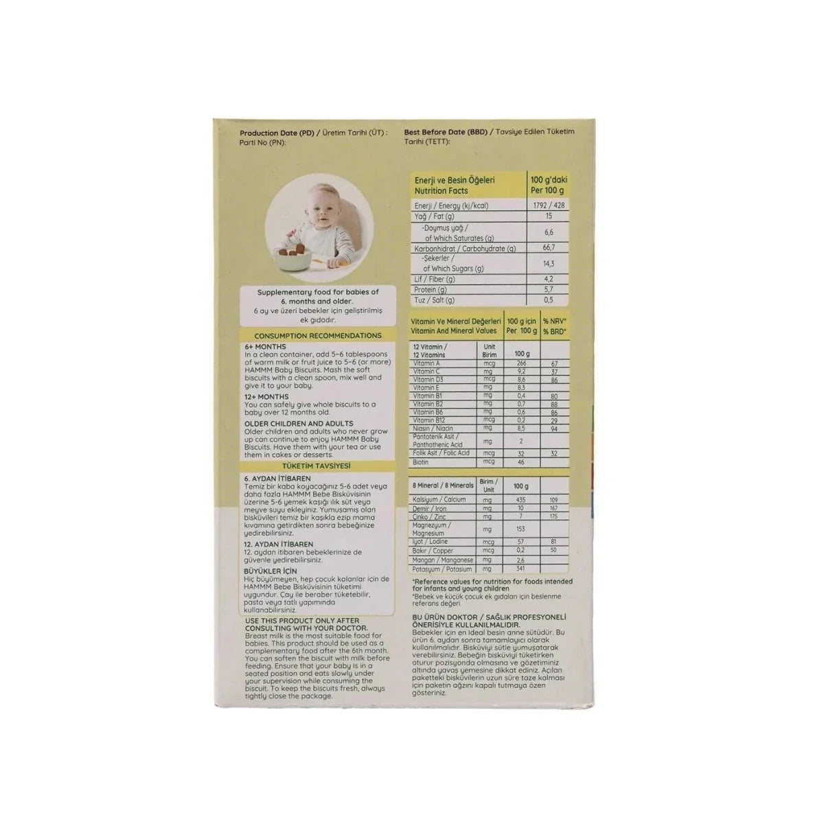 Hammm Baby Biscuits with Goat Milk 400g