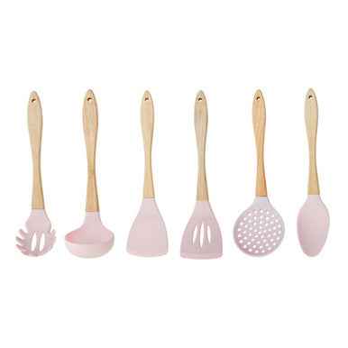 Zing 7 Piece Utensil Set In Pastel Pink
