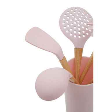 Zing 7 Piece Utensil Set In Pastel Pink