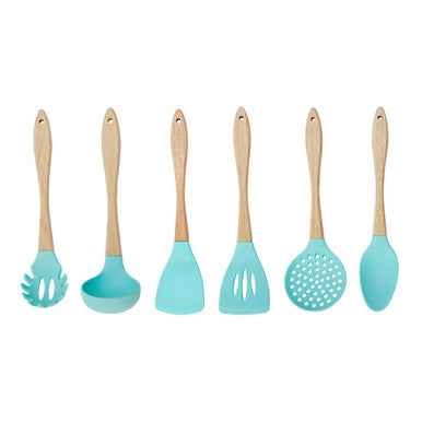 Zing 7 Piece Utensil Set In Pastel Green