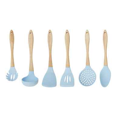 Zing 7 Piece Utensil Set In Pastel Blue
