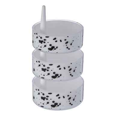 3Pc Speckled Plastic Rotary Storage Set