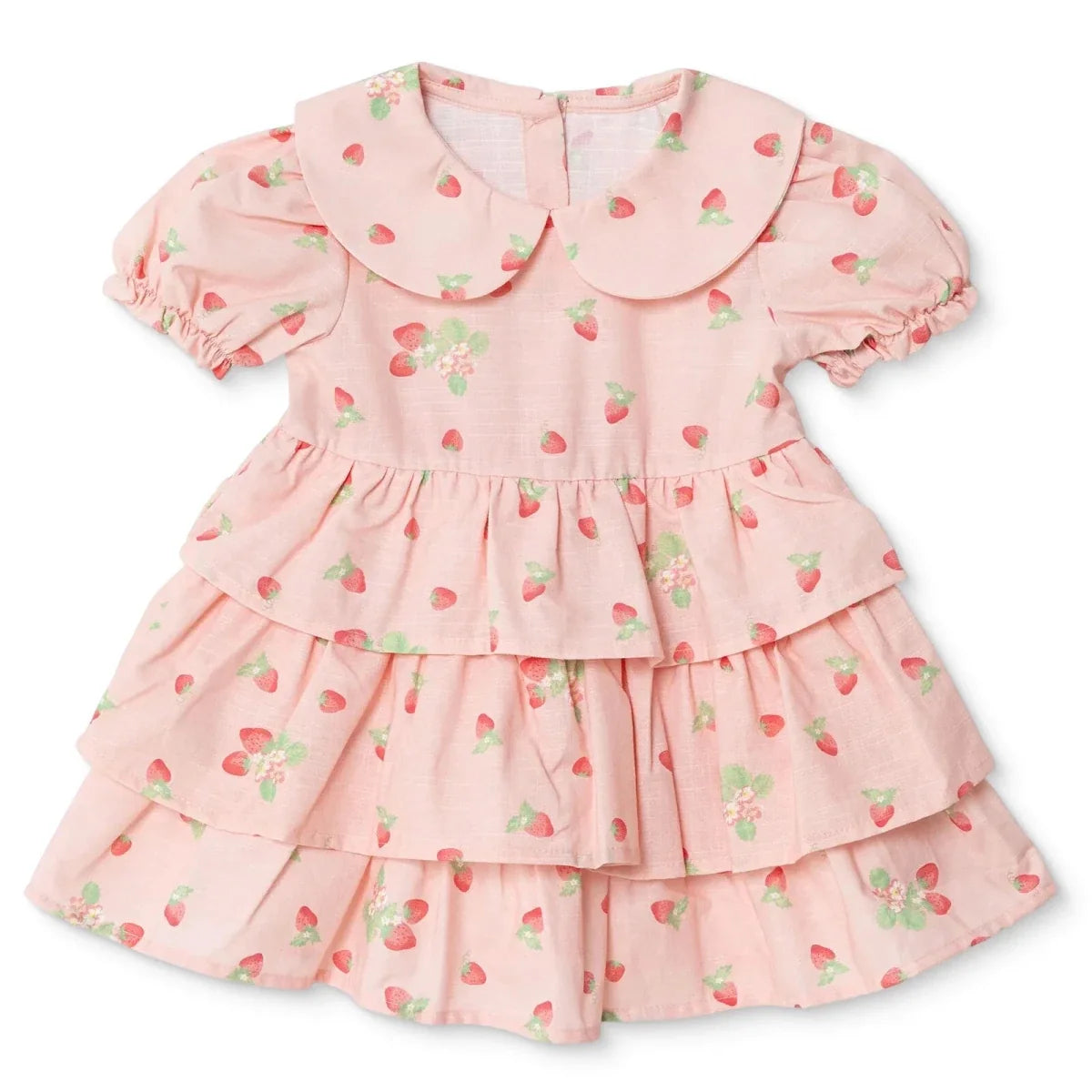 HelloBaby Peter Pan Collar Short Sleeve Baby Dress (6-9 Months to 4-5 Years)