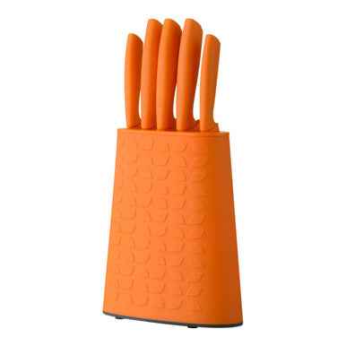Living Colour 5Pc Orange Knife Block Set