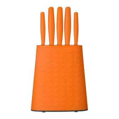 Living Colour 5Pc Orange Knife Block Set