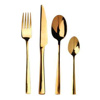 Avie Glow 16 Piece Gold Cutlery Set