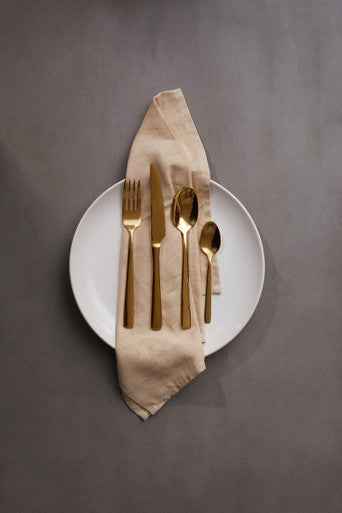 Avie Glow 16 Piece Gold Cutlery Set