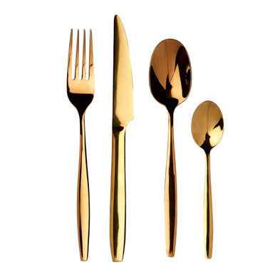 Avie Aura 16 Piece Gold Cutlery Set