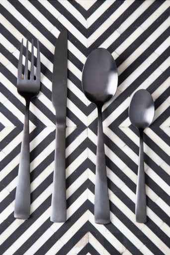 Avie 16 Piece Onyx Cutlery Set