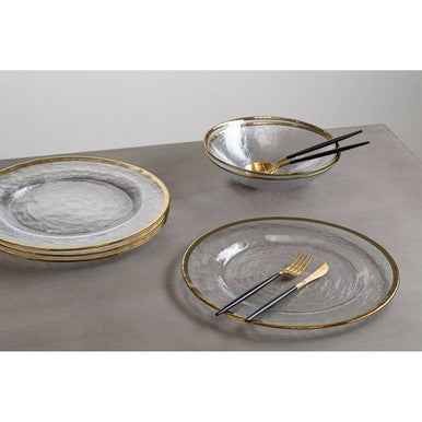 Avie 16 Piece  Black And Matte Gold Cutlery Set