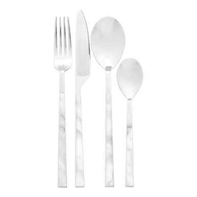 Avie 16 Piece White Faux Marble Cutlery Set