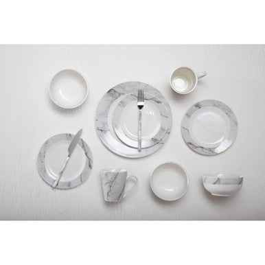 Avie 16 Piece White Faux Marble Cutlery Set