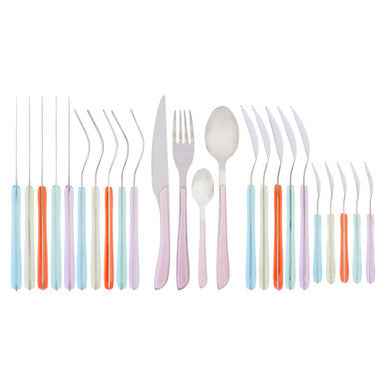 Zuma 24Pc Multi Pastel Coloured Cutlery