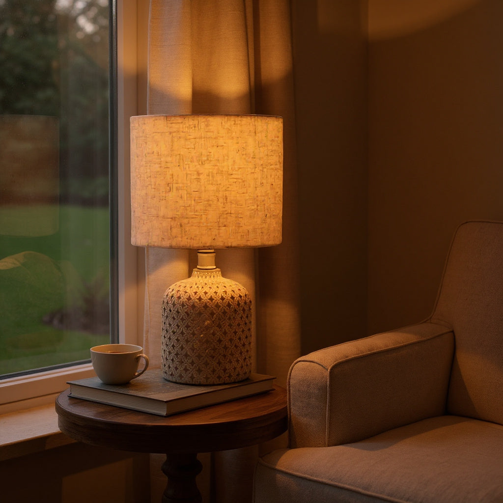 20CM TABLE LAMP AND SHADE