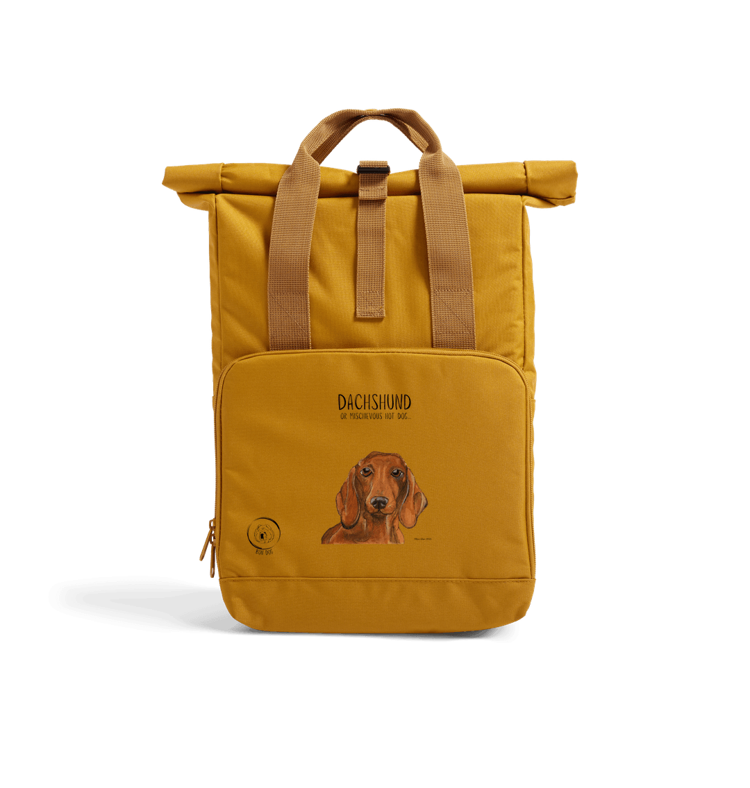 Dachshund Roll-Top Backpack – Small Dog, Big Adventure!