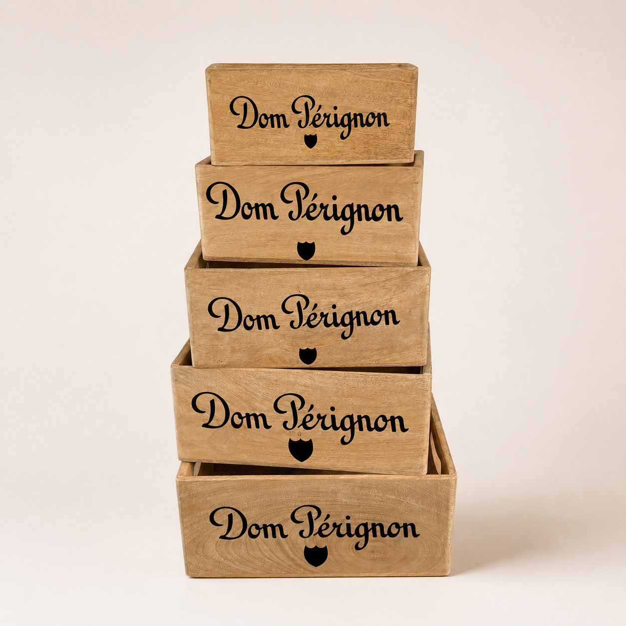Dom Pérignon Style Wooden Champagne Storage Crates