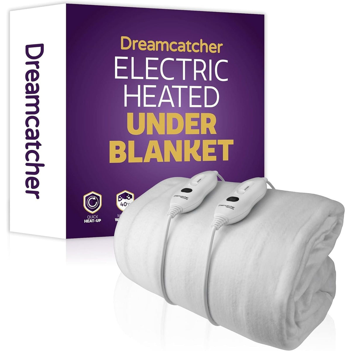 Double Electric Blanket 193x137cm Soft Polyester Fitted Underblanket Dreamcatcher