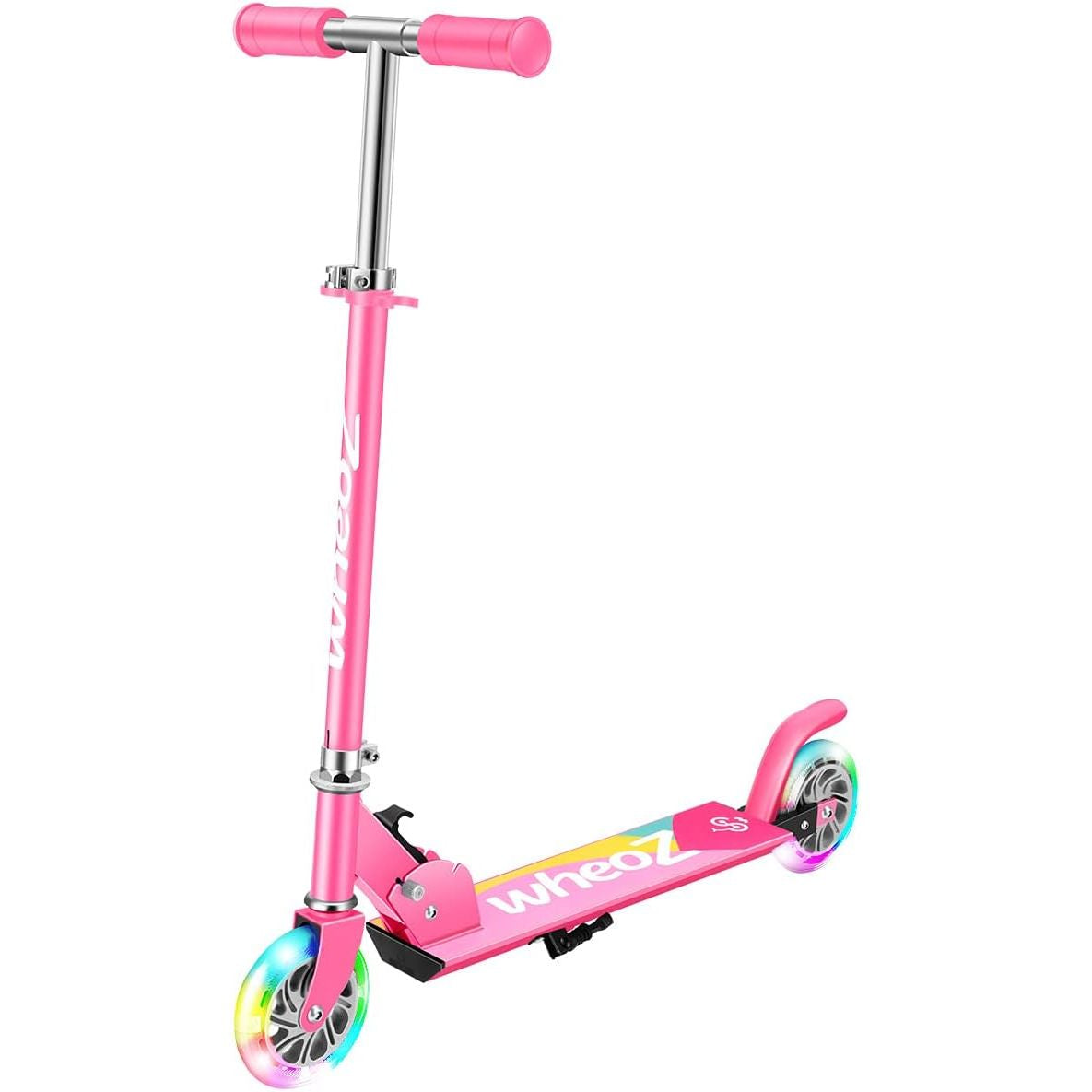 Kids Kick Scooter 2 Wheel Folding with LED Light Up Wheels WheoZ