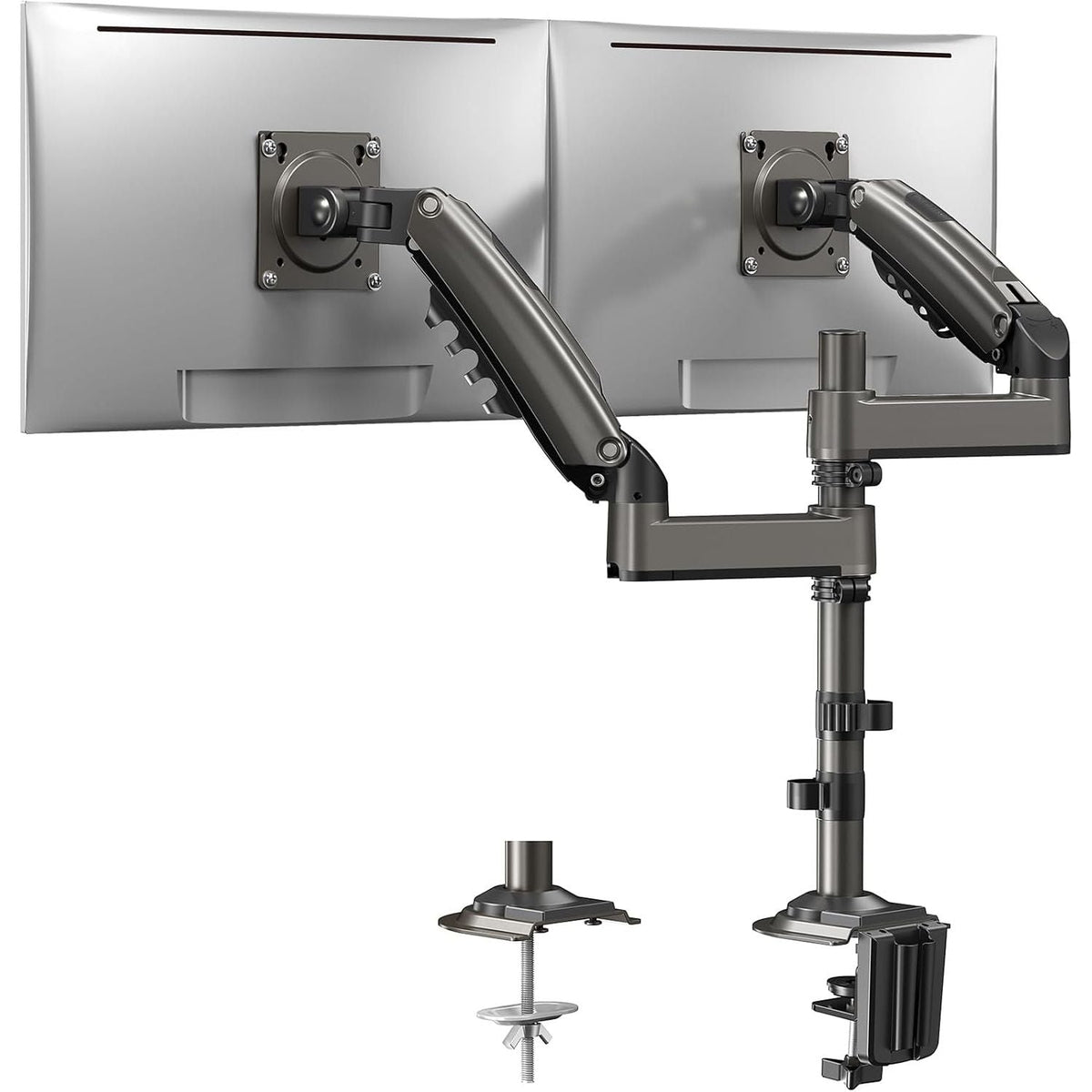 HUANUO Taller Dual Monitor Stand 13–32", Long Arms, VESA 75/100