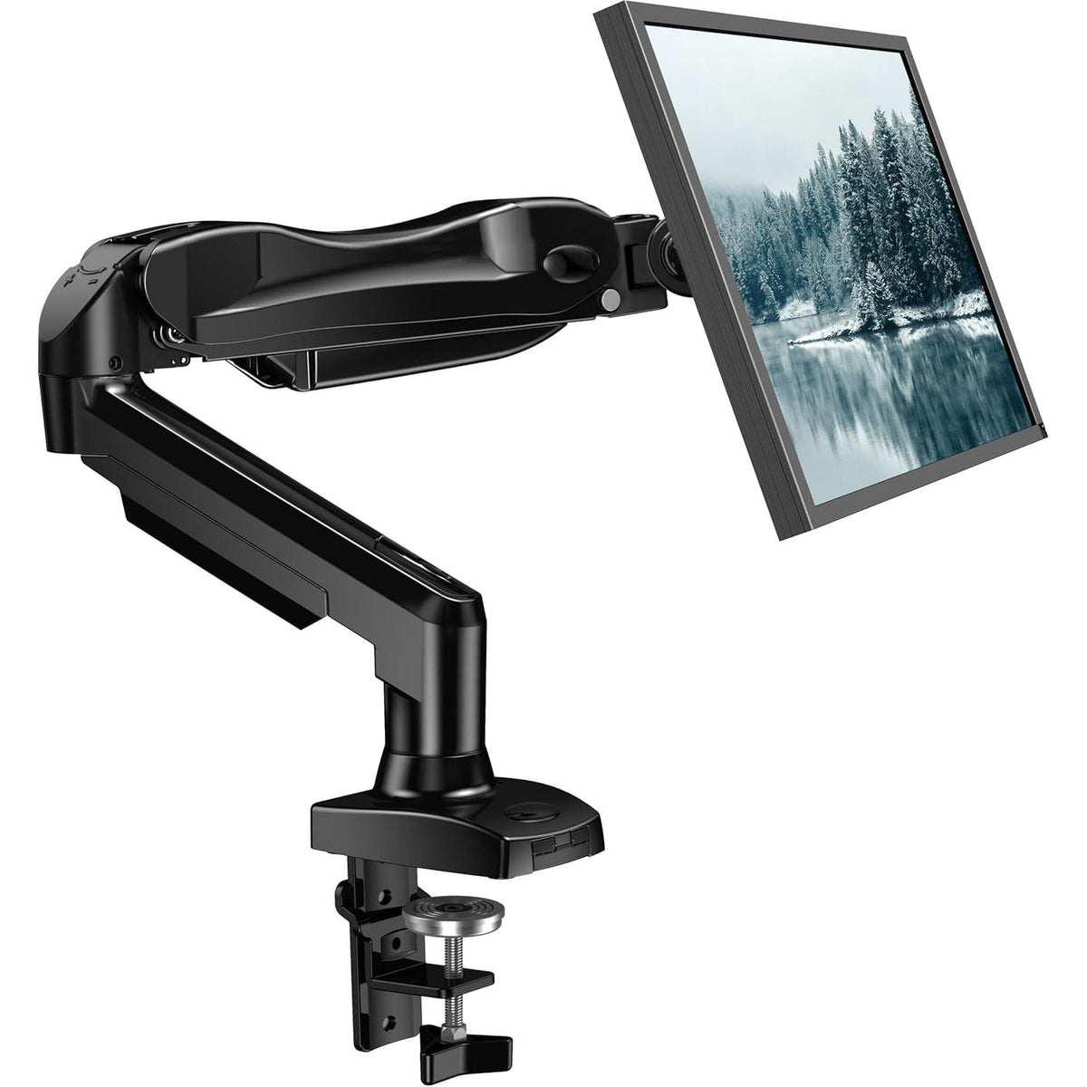 Single Monitor Arm 13 to 32 Inch Adjustable White Desk Mount VESA HUANUO