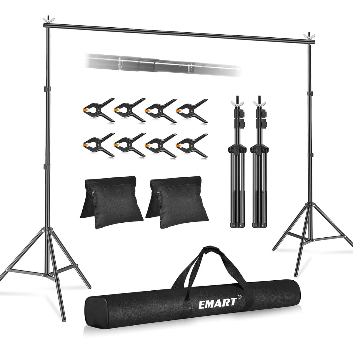Backdrop Stand 3x2.6m Adjustable Photo Studio Support Kit with Bag EMART