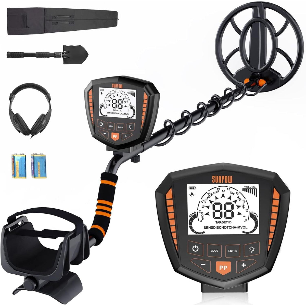 Professional Metal Detector High Accuracy Waterproof Coil 10in SUNPOW