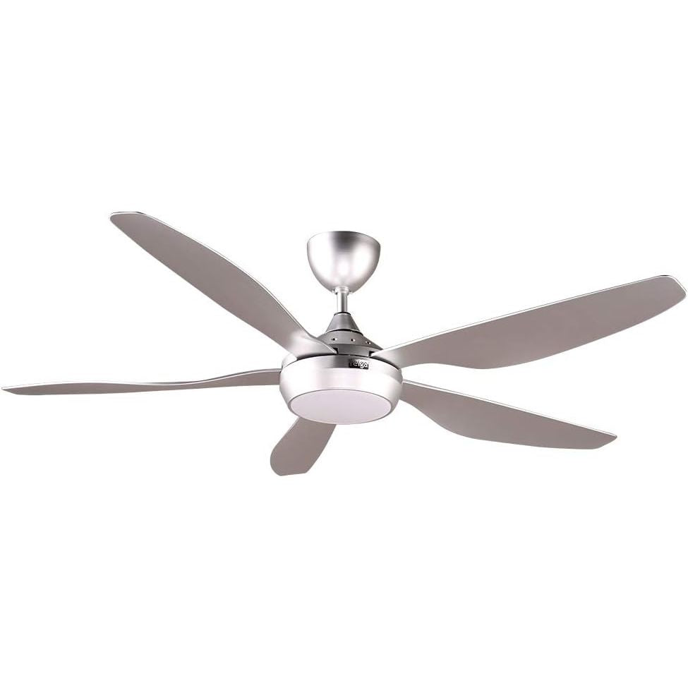 Reiga Smart Ceiling Fan 137cm Dimmable LED Remote Control Silver