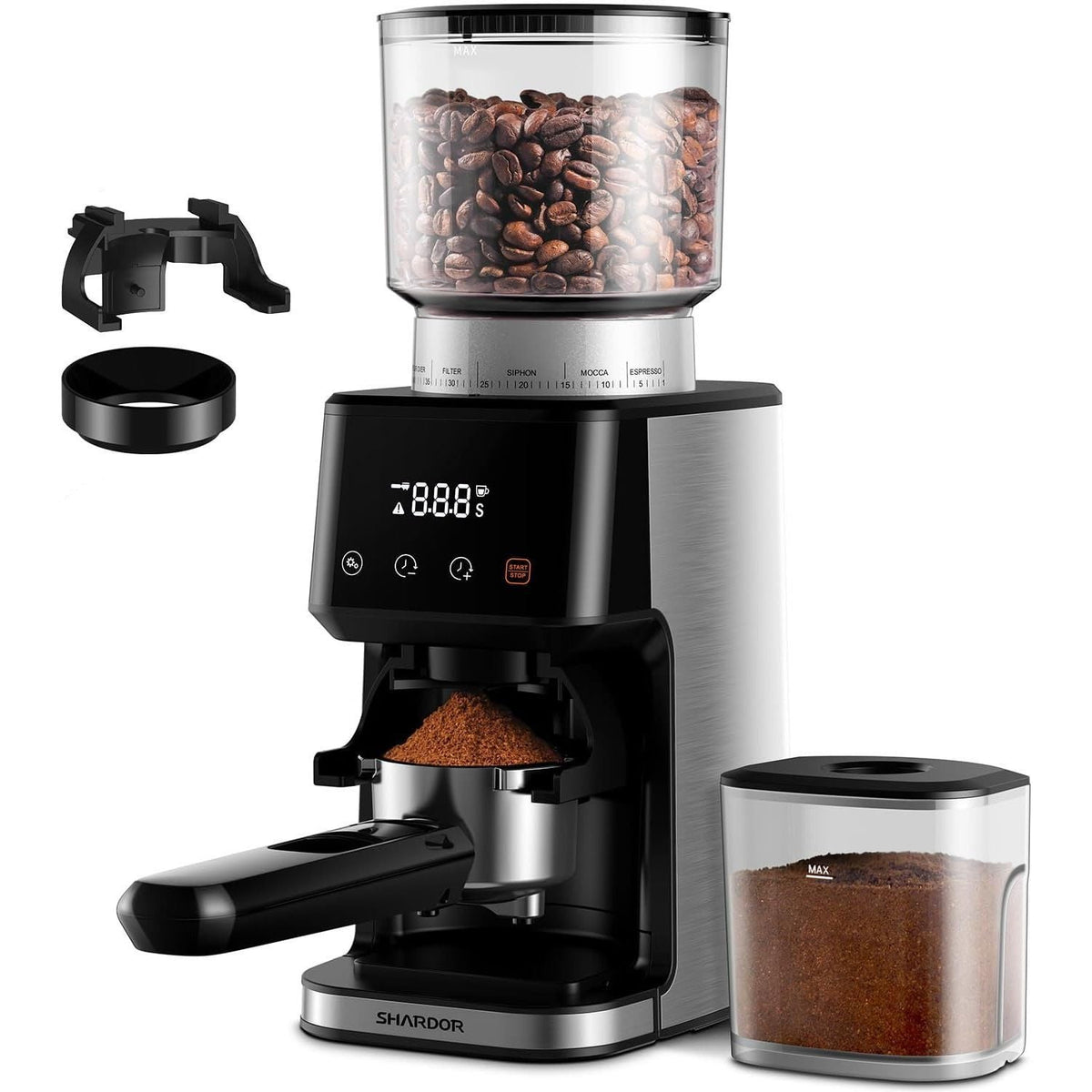 Conical Burr Coffee Grinder Electric Espresso 51 Settings Timer SHARDOR