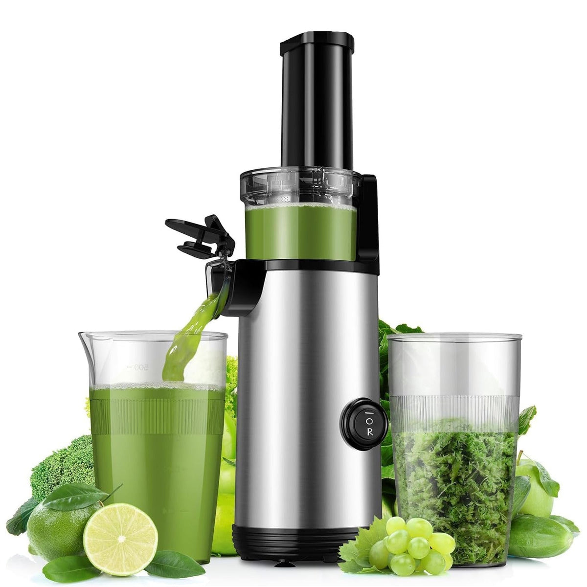 Compact Cold Press Juicer Powerful Slow Masticating Machine 600ml Cup Kidisle