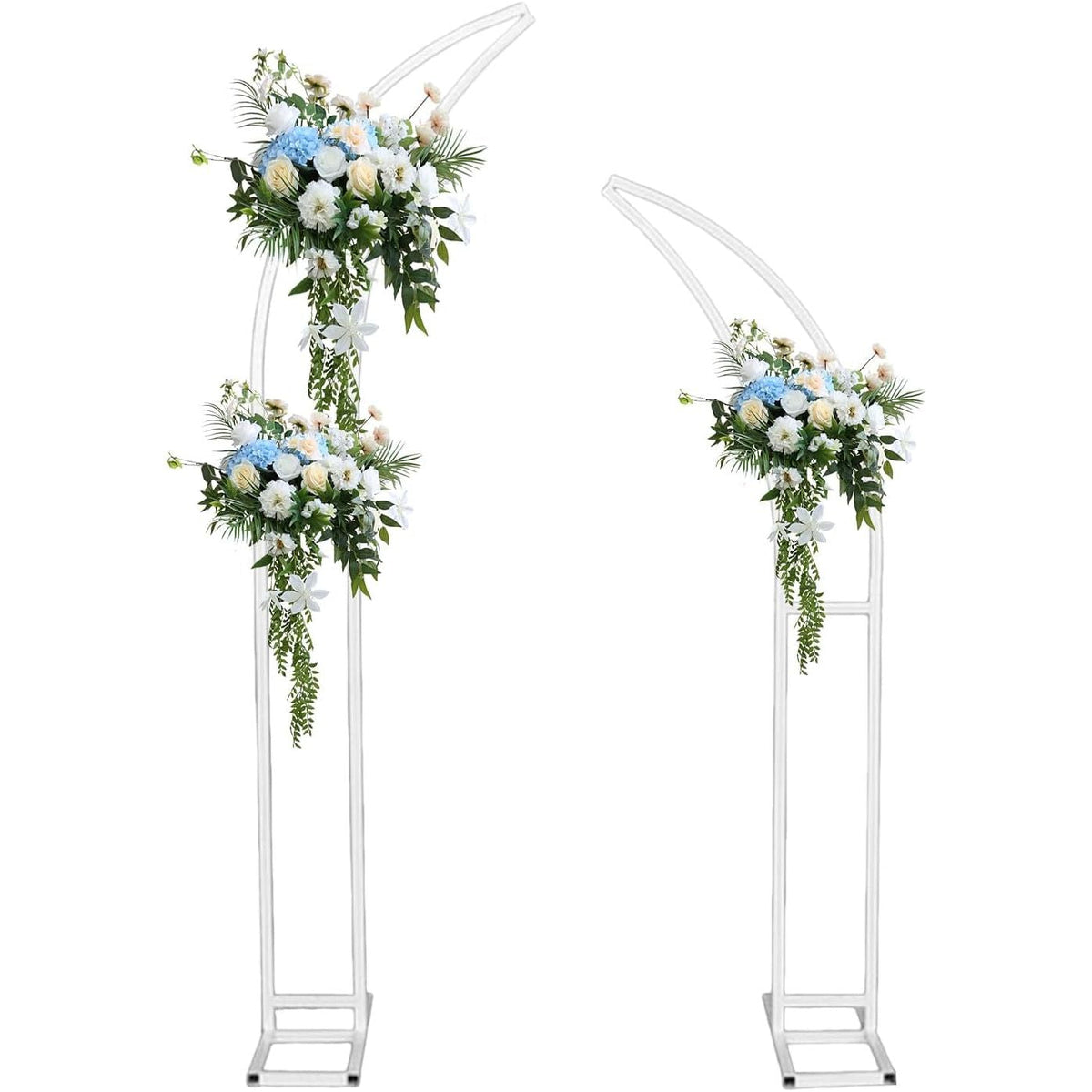 Metal Wedding Backdrop Stand Moon Shape Arch 2.1M 1.8M 2Pcs Maxant