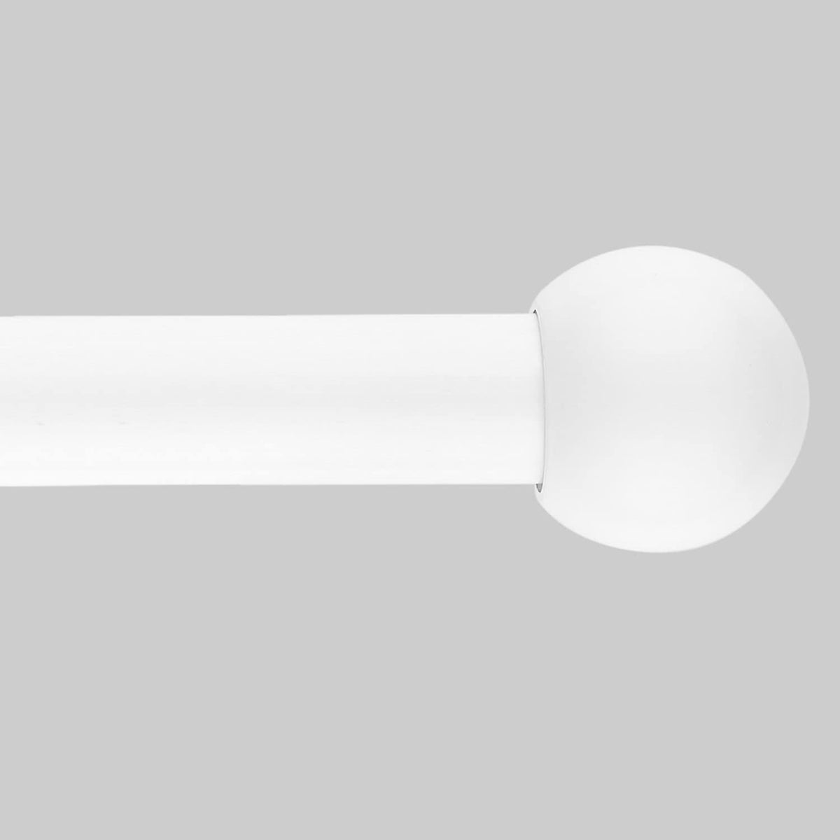 16/19mm Dia 120-210cm Extendable Curtain Pole Set, White, Ball Finials 48-84inch