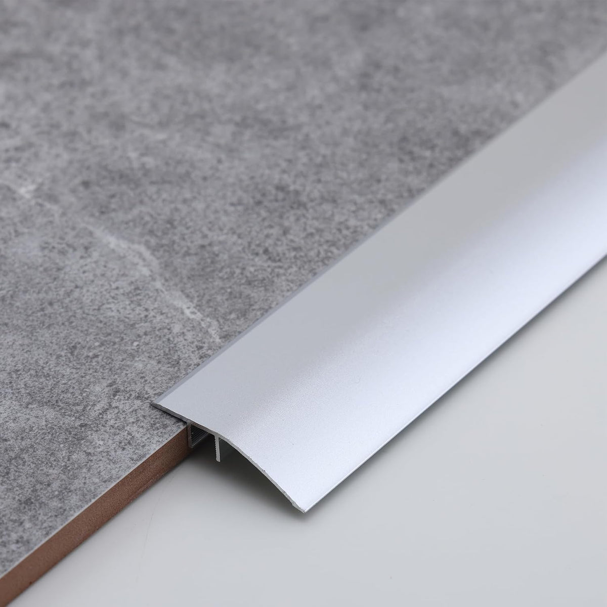 Aluminum Threshold Strip, 0.5-1.2cm Gap, 0.9m Matte Silver for Floors & Doors