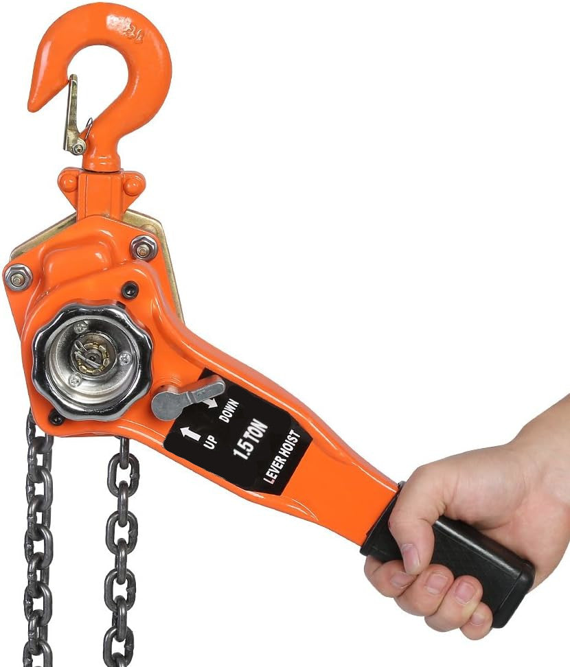 1.5T Hand Chain Hoist Galvanised Steel Pulley 360 Degree Hook Brake System