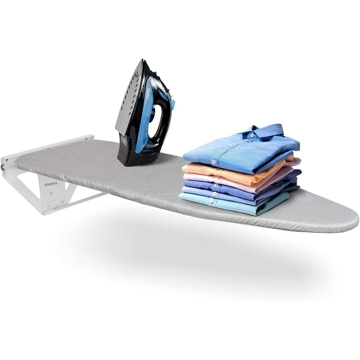 Wall Mounted Ironing Board Fold Down Heat Resistant Compact Space Saver Nisorpa