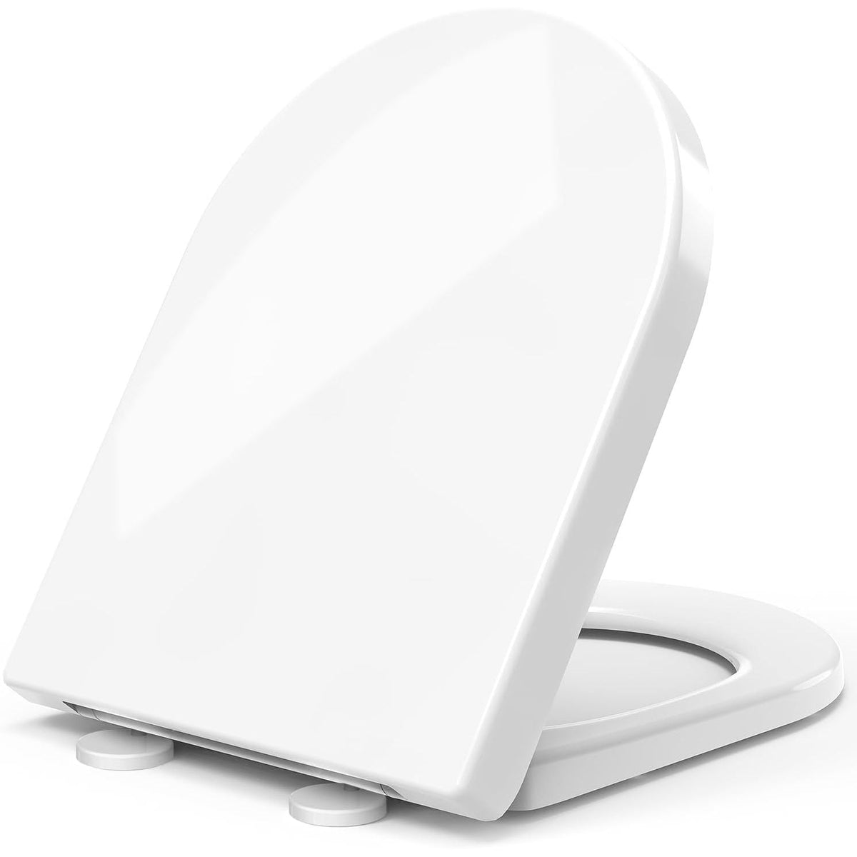 STOREMIC Toilet Seat Soft Close White D Shape Quick Release Top Fixing