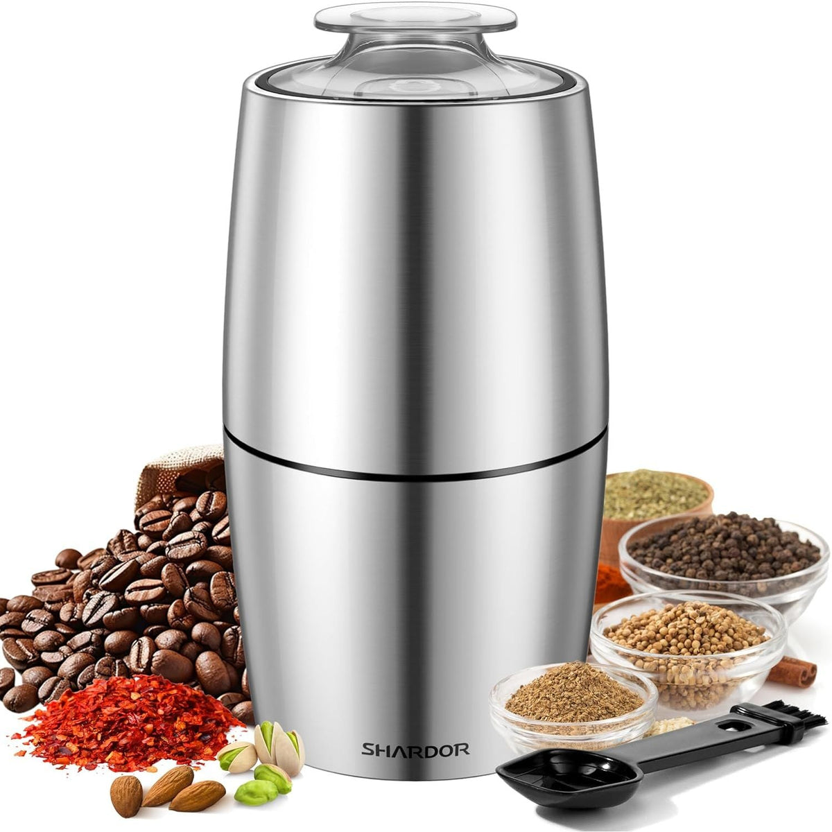 Coffee Grinder 300W Stainless Steel Low Noise Electric Grinder SHARDOR