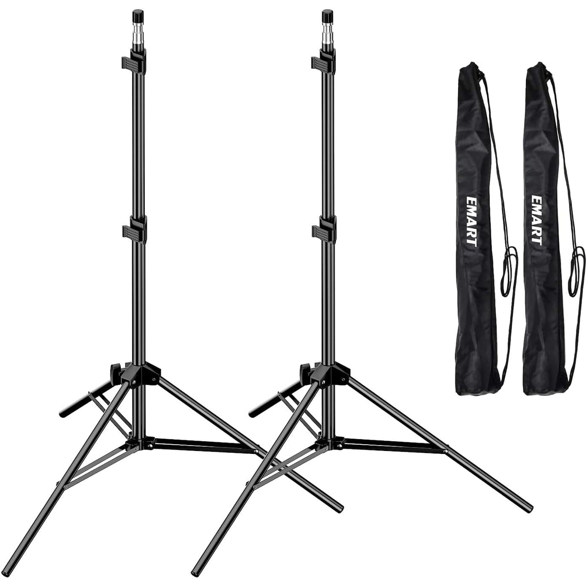 EMART 7ft Light Stands 2-Pack – Aluminum Tripods with Case for Studio Gear