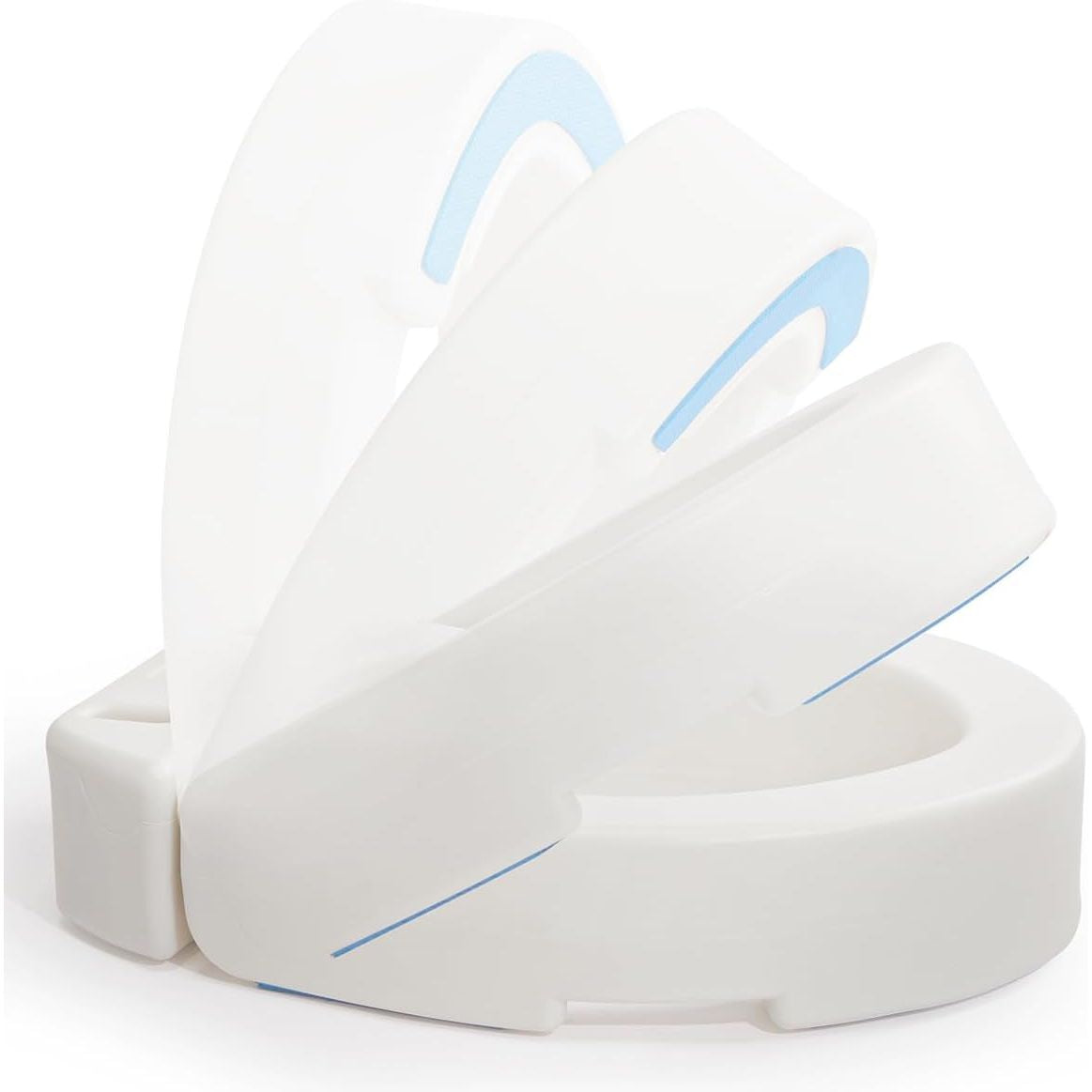 Hinged Toilet Seat Riser Raised Elongated Elevated Seat 10cm OasisSpace