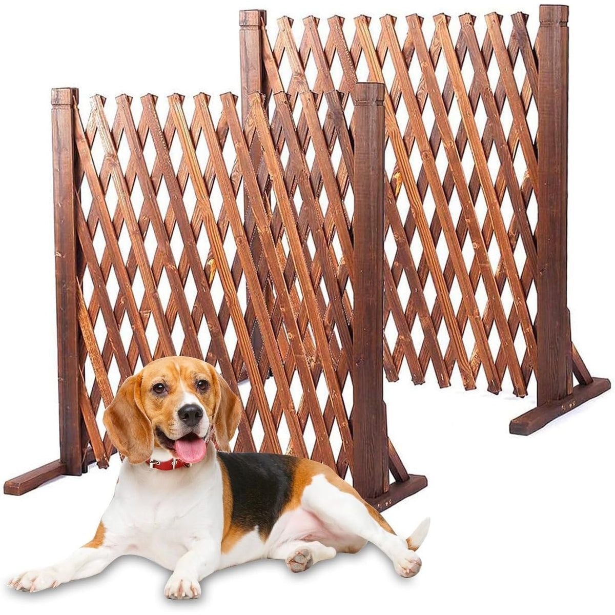 Expanding Fence Panels Adjustable Wooden Trellis Garden Screen 2 Pack Nisorpa