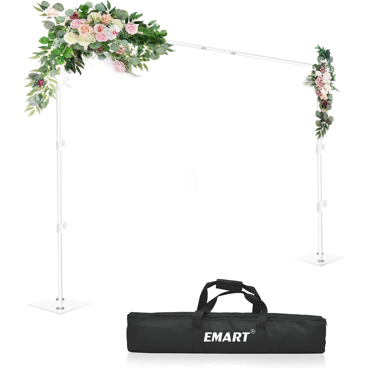 EMART 8.5x10ft Backdrop Stand – Heavy Duty White Frame for Studio & Events
