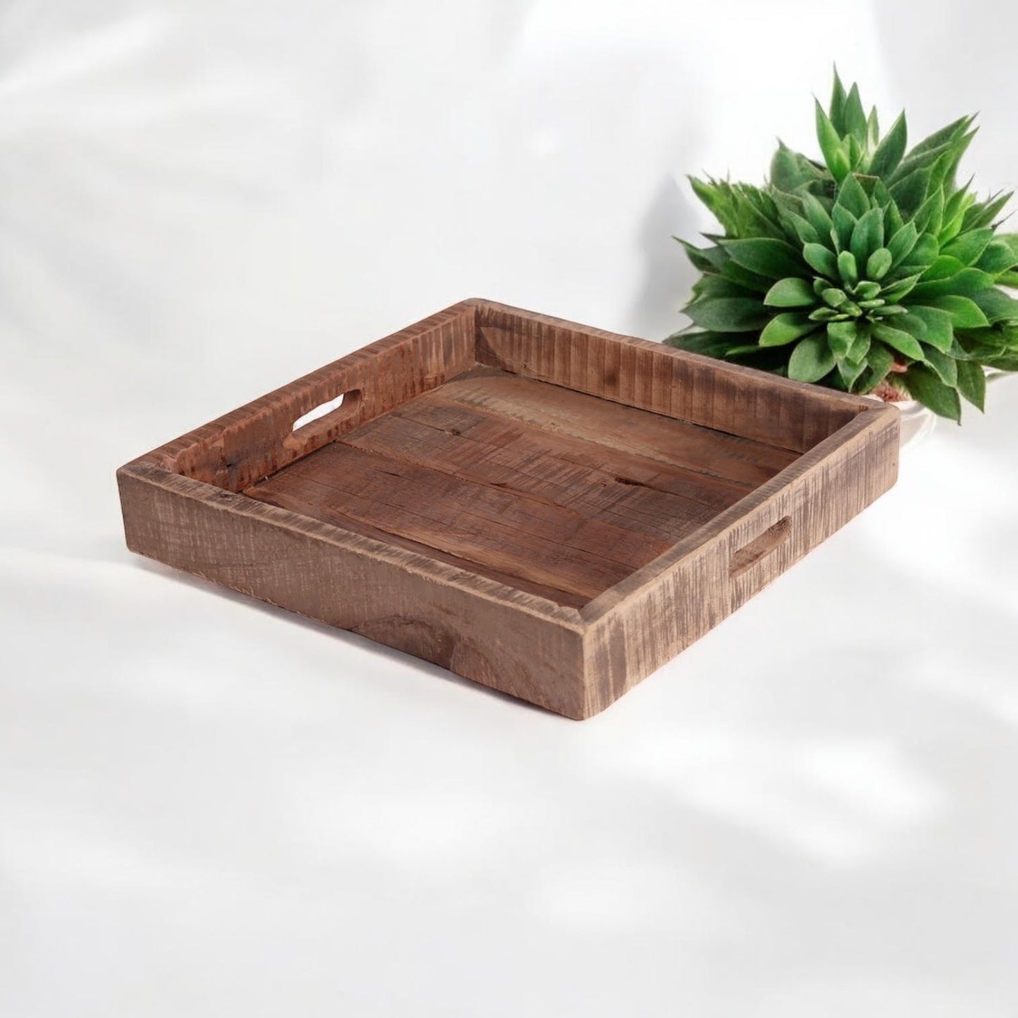 50CM RECLAIMED SQUARE WOODEN TRAY