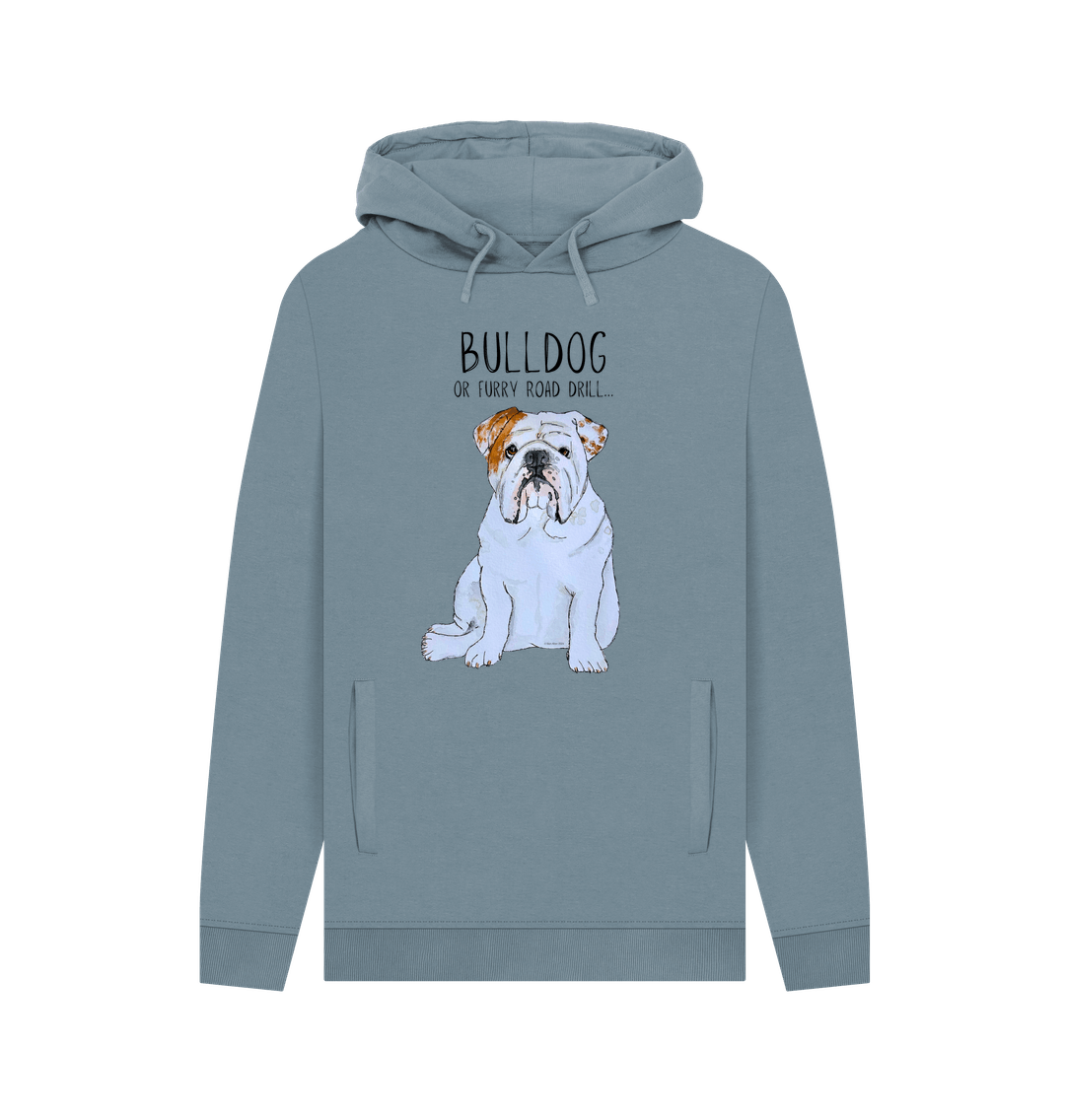 Bulldog Power: Furry Road Drill Men’s Hoodie for Ultimate Cool!