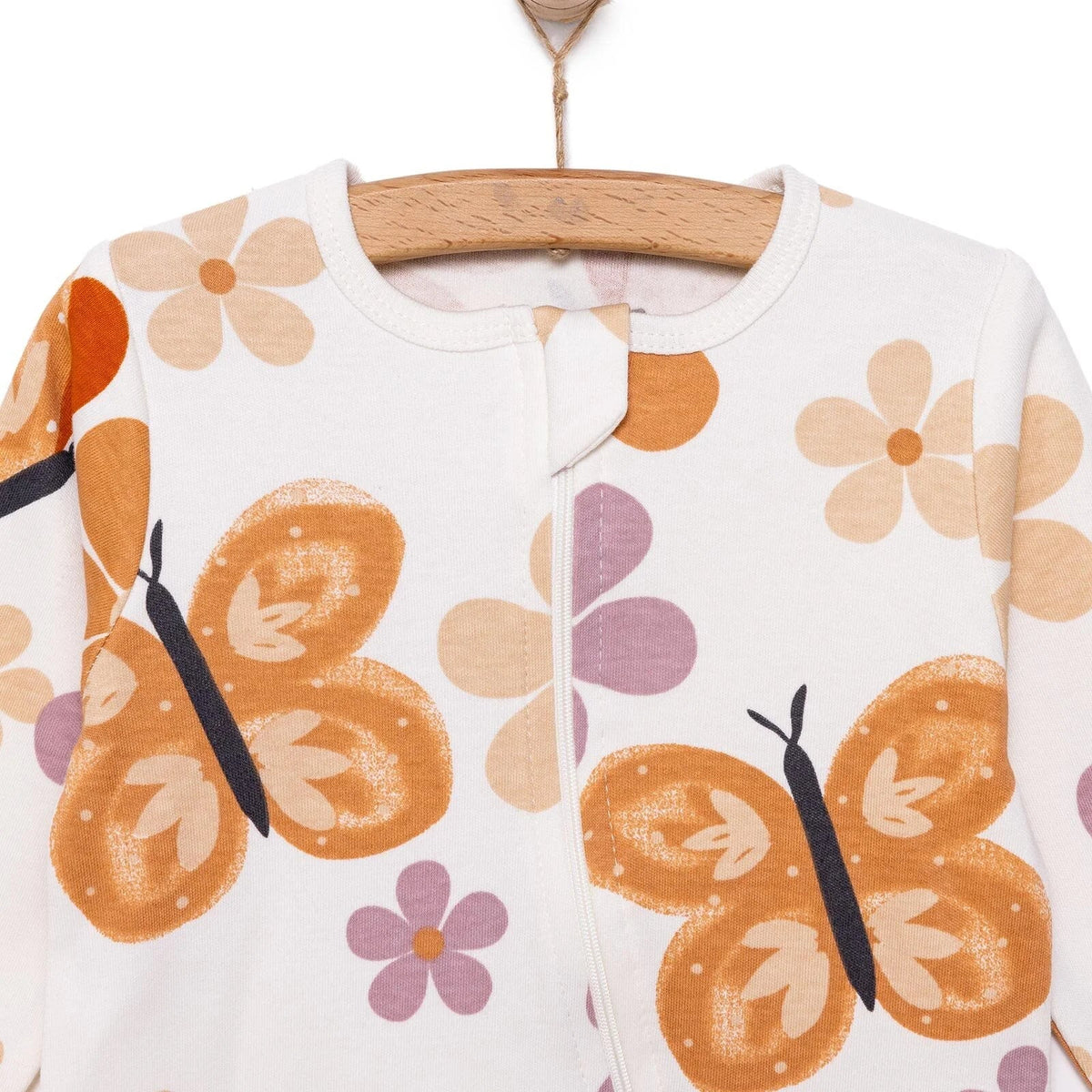 HelloBaby Butterfly Print Zip-Up Footless Baby Sleepsuit (6 Months to 3 Years)